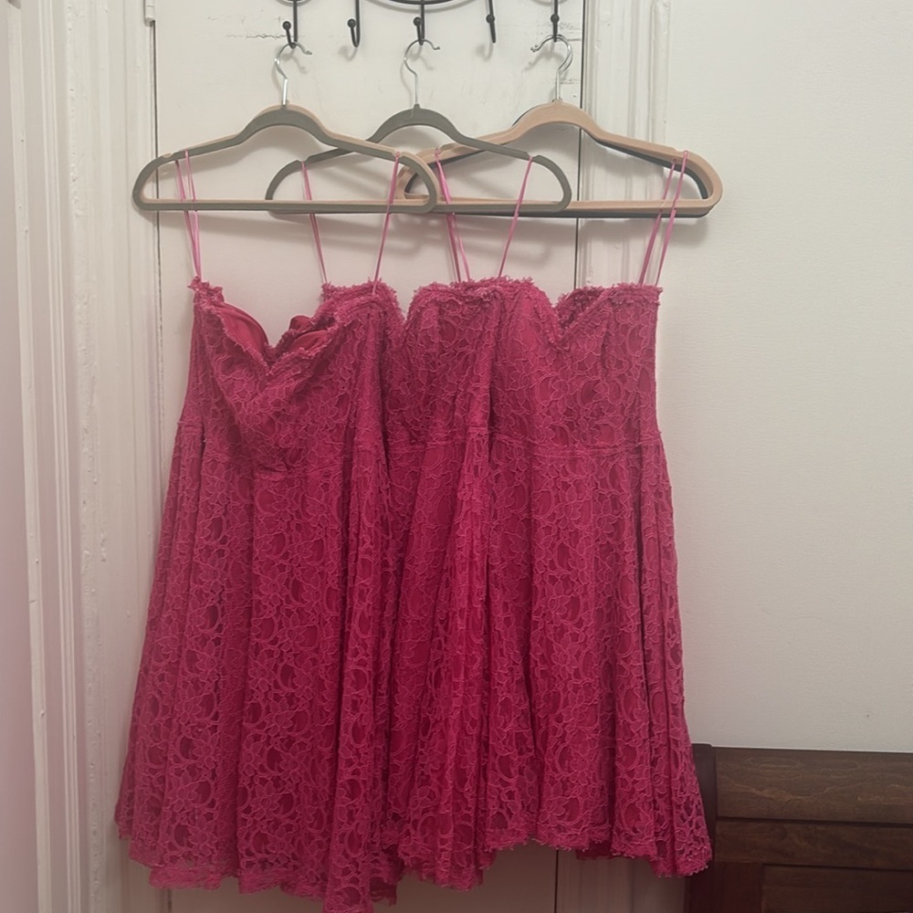 Neiman Marcus Strapless Pink Lace Dress - Picture 5 of 14